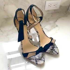 Alexandre Birman Clarita Python/Black Suede Heels